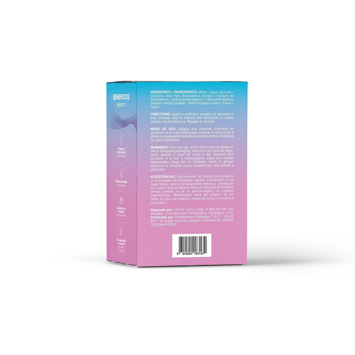Lubricante caliente saborizado de Elixir con sabor a chicle, frasco de 30 ml, textura suave y estimulante.