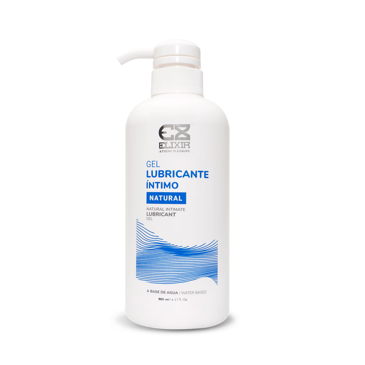 Gel lubricante íntimo natural Distrisex, envase de 500 ml, muestra la textura suave y transparente del lubricante personal.