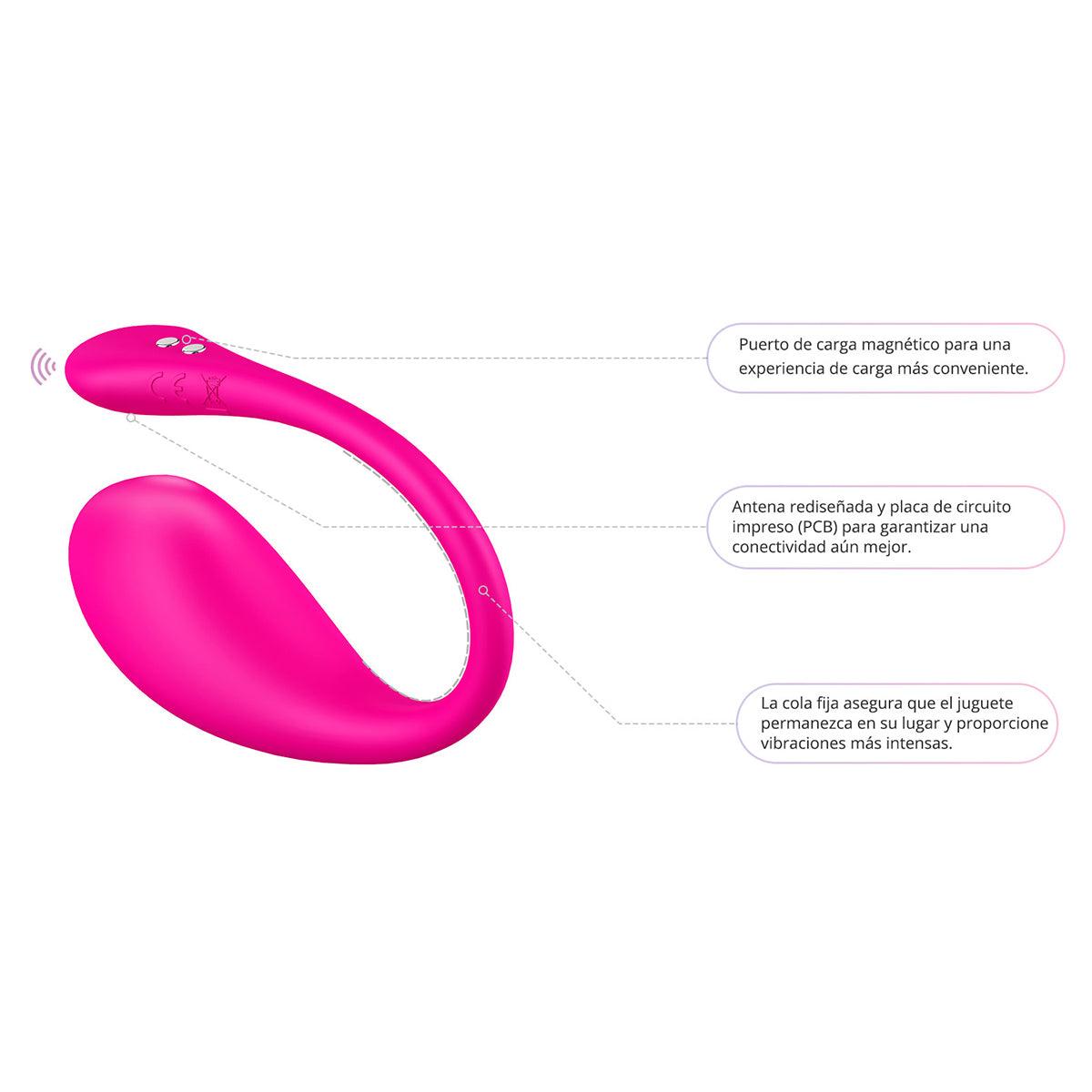 Vibrador Lovense Lush 3 en color fucsia, con diseño ergonómico y control remoto, ideal para estimulación íntima.