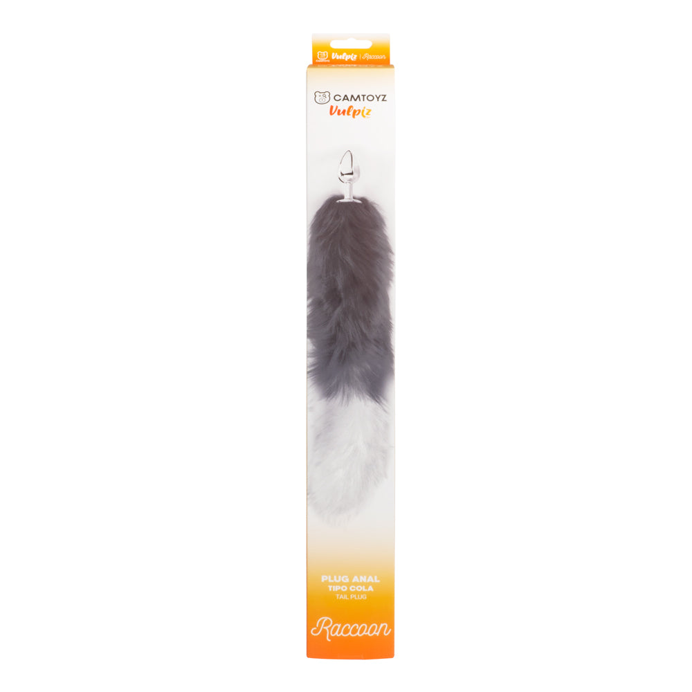 Plug anal con cola de mapache de la marca Camtoyz, diseño de plug con cola de peluche para adultos.
