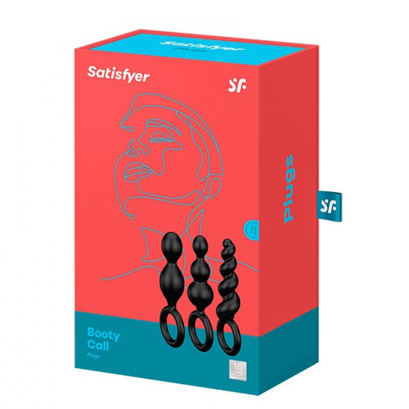 Plug anal Satisfyer Booty Call en color negro, diseñado para placer anal y estimulación íntima.