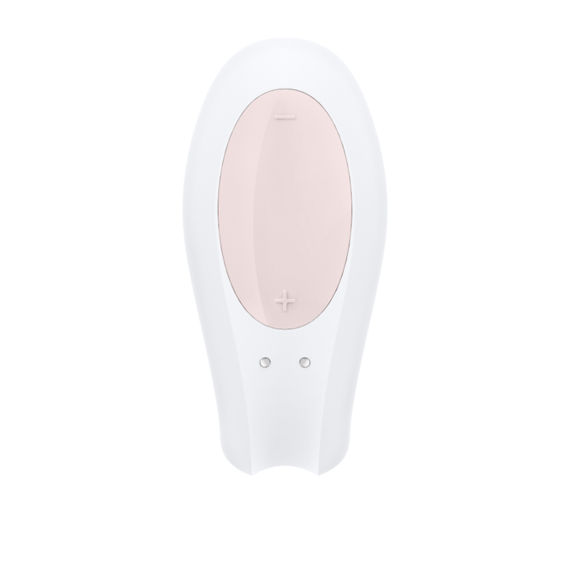 Vibrador para parejas Satisfyer Double Joy en color blanco, control con app y diseño ergonómico para mayor placer compartido.