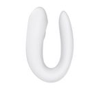 Juguete vibrador para parejas Satisfyer Double Joy con control en app, en color blanco, diseñado para uso en pareja.