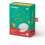 Vibrador para parejas Satisfyer Double Joy en color blanco, control con app para experiencias íntimas compartidas.
