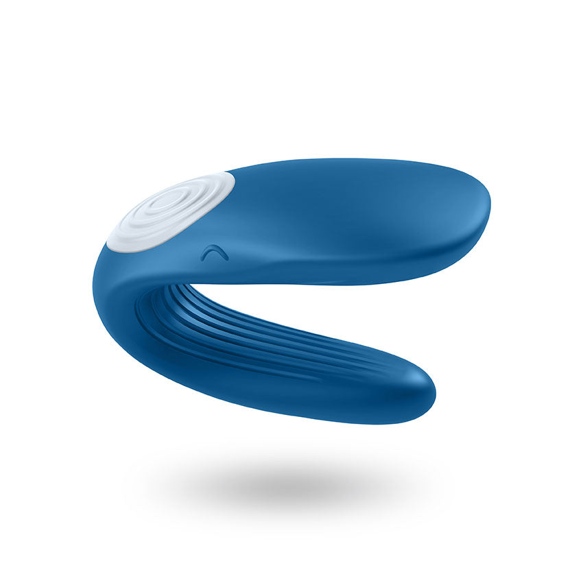 Dispositivo Satisfyer Double Whale para parejas, diseñado para estimular simultáneamente a ambos en un uso íntimo.