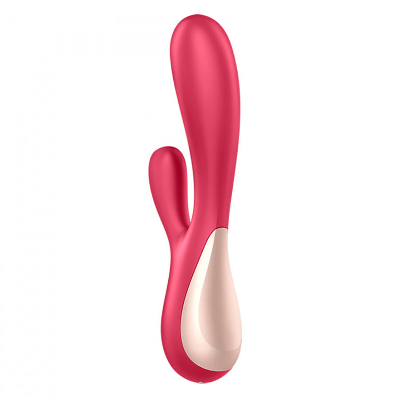 Conejo de silicona rojo Satisfyer Mono Flex con app y control remoto para placer personal.