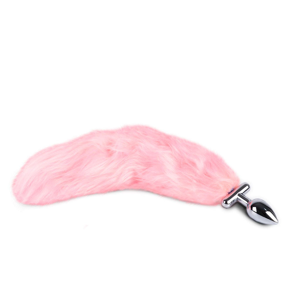 Plug anal con cola luminosa de color blanco de la marca Distrisex, diseñado para uso íntimo.