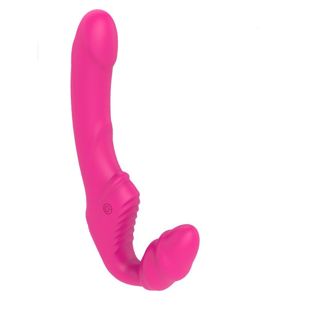Vibrador doble para clítoris de la marca Distrisex, diseñado para parejas, con textura suave y forma ergonómica para mayor comodidad.