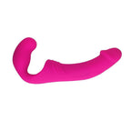 Vibrador doble Rider fucsia para parejas de la marca Distrisex, con diseño ergonómico y texturizado para mayor placer.