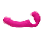 Vibrador doble Rider fucsia para parejas de Distrisex, con diseño ergonómico y texturizado para mayor placer.