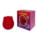 Succionador rosa Ohlala Camtoyz con diseño compacto y elegante, muestra la superficie suave y detalles del dispositivo.