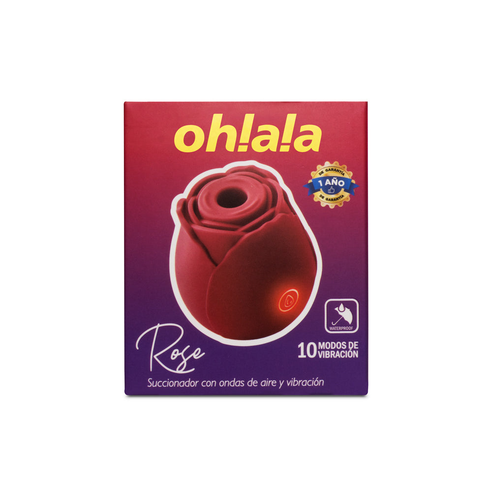 Succionador rosa Camtoyz Ohlala, con diseño ergonómico y funciones de succión, visible en la imagen con detalles en rosa brillante.